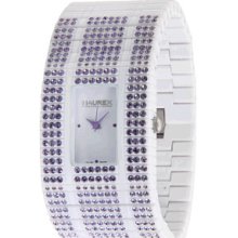 Haurex Italy Honey Purple Crystals Bracelet Ladies Watch WX368DWL