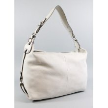 Hogan White Textured Leather Hobo Handbag