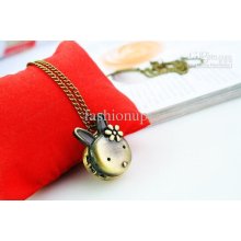 Hottest Rabbit Retro Pocket Watch Brass Bronzing Necklace Pendant Wa
