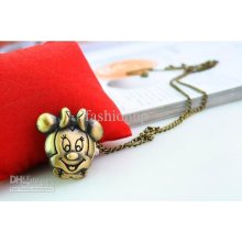 Hottest Retro Pocket Watch Brass Cartoon Bronzing Necklace Alloy Pen