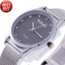 Hottest Sale Fashion Japan Quartz Analog Hour Time Clock Women Steel Wrist Watch