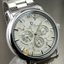 Hours Dial Week Day Mechanical Automatic Steel Unisex Wrist Watch Wt026