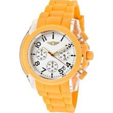 I by Invicta Men's Chronograph White Dial Light Orange Polyuretha ...