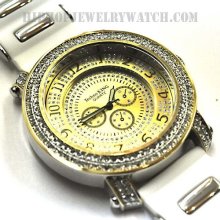 Iced out CHRIS BROWN 14K Gold Plated Hip hop Bling Rubber strap Watch