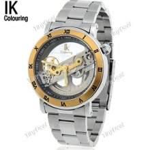 (ik Colouring) Stainless Steel Auto Automatic Mechanical Wristwatch For Men