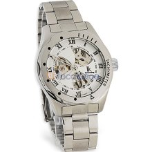 IK Coulouring 98251G Round Steel Automatic Mechanical Functional Men's Watch (White)