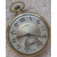 Illinois Chronometer Pocket Watch Open Face Gold Filled Case 44 Mm. To Restore