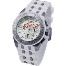 Insignum Vescor Steel and White, White Dial Chronograph Wrist Watch
