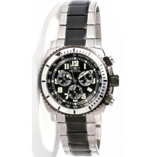 Invicta 0618 Men's Two Tone Black Dial Chronograph