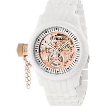 Invicta 1898 Women's Watch White Ceramic Russian Diver Skeleton Mechanical