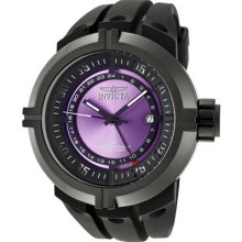 Invicta Men's Force GMT Purple Dial Black Polyurethane
