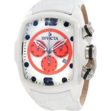 Invicta Mens Lupah Revolution Swiss Chronograph Ceramic Case White Leather Watch