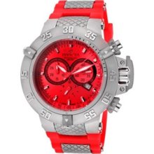Invicta Men's Men's Subaqua Chronograph Red Dial Red Silicone Watch 1379