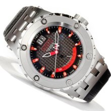 Invicta Men's Reserve Subaqua Carbon Fiber Dial Red Accented Leat ...