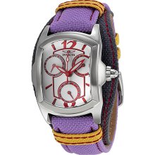 Invicta Watches Women's Lupah Silver Dial Light Purple & Grey Canvas C