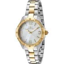 Invicta Women's Angel White Crystal White MOP Dial Two Tone ...