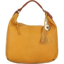 Isaac Mizrahi Live! Bridgehampton Leather Hobo - Chartreuse - One Size