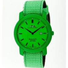 Ita Unisex Brigante Stainless Watch - Green Nylon Strap - Green Dial - ITA14.01.21