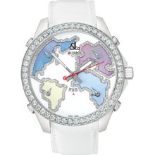 Jacob & Co. Watch Five Time Zone 3.25 Ct Diamond Bezel Authentic Box & Papers