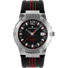 Jacques Lemans Powerchrono 010 1-1454A Gents Black Leather Strap Watch