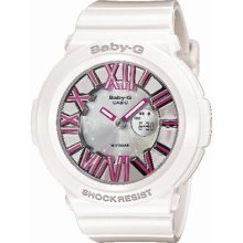 Japanese Casio Baby-g Neon Dial Series Neon Illuminator Bga-160-1bjf White