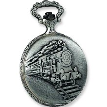 JD Manoir White Dial Quartz Steamer Locomotive Pocket Watch