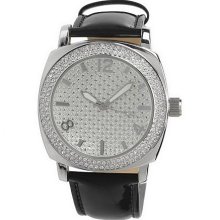 Joan Rivers Time to Shine Leather Strap Watch - Black - One Size