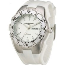 Jorg Gray Jg5300-11 Men's Watch - Round White Dial White Band Stainless Accents