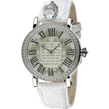 Juicy Couture Fairytale Collection White Leather Strap Watch 1900502