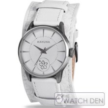Kahuna - Ladies White Leather Cuff Watch - Kls-0243l Kahuna - Ladies White Leather Cuff Watch - Kls-0243l