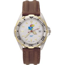 Kansas Jayhawks Mens All Star Leather Watch