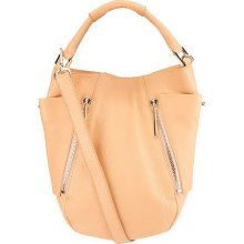 Kelsi Dagger Ayden Pebble Leather Convertible Hobo Bag - Peach - One Size