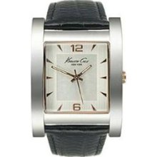 Kenneth Cole Leather Silver Dial Mens Watch KC1622 ...