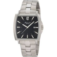 Kenneth Cole York Mens Black Dial Iconic Stainless Steel Bracelet Watch