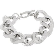 Kenneth Jay Lane's Twisted Link Bracelet - Silvertone - One Size