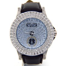 King Master 142MBL 164 CZ Stone Stainless Steel Case Men's Watch