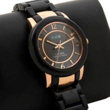 La Mer Collections Indo Watch Black Rose Gold