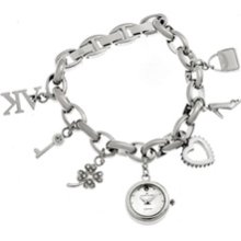 Ladies' Anne Klein Silver-Tone Charm Bracelet Watch (Model: 10-