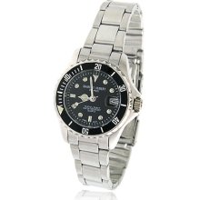 Ladies' Charles Hubert Silver-Tone Classic Black Dial Watch