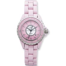 Ladies Chisel Pink Ceramic and Pink and White Dial Watch ...