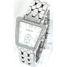 Ladies Corum Trapeze Mother Of Pearl Diamond Steel Quartz Watch With The Box