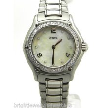 Ladies Ebel Stainless Diamond Mop Dial & Diamond Bezel Watch Old Stock