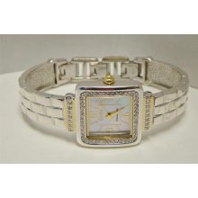 Ladies Ecclissi Sr626sw Watch All 925 Sterling Silver Mop Diamond .25 Ct Tw 53g