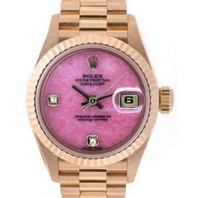 Ladies Rolex President Watch 69178 Pink Coral Dial