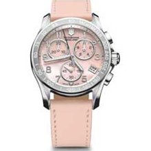 Ladies' Victorinox Swiss Army Chrono Classic Watch with Pink Mother-of-Pearl Dial (Model: 241419) swiss army