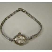 Ladies Vintage Waltham Watch 7j Silver Dial Running Mechanical Arabic Numerals