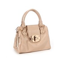 Large Lock Satchel NUDE