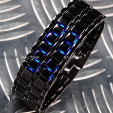 Lava Iron Blue Red Led Fashion Sport Digital Bracelet Mens Lady Women Watch Gift