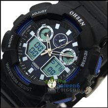 Led Ohsen Digital Waterproof Date Mens Sports Wrist Watch Plastic Fashion El
