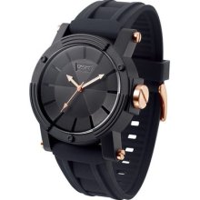 Leivs Rubber Strap Black Dial Men's Watch Ltj0107